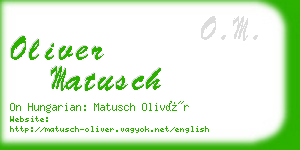 oliver matusch business card